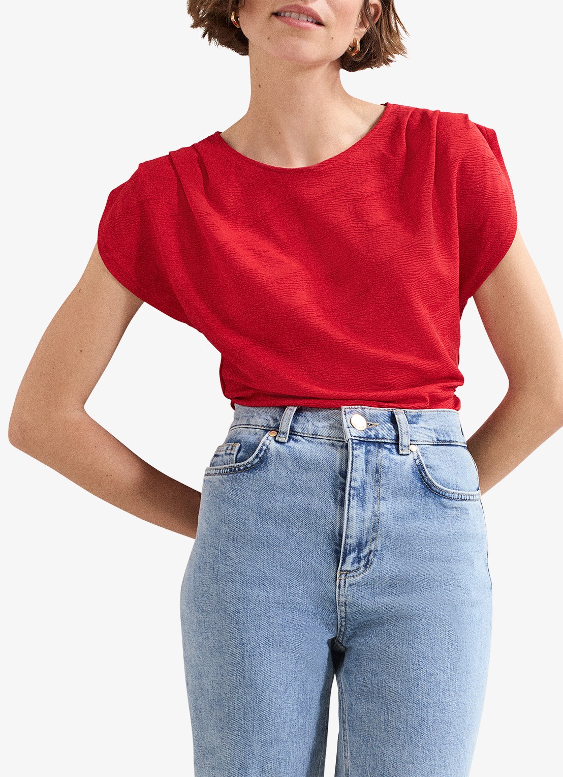 Phase Eight Top met stuctuur - detail 3 rood