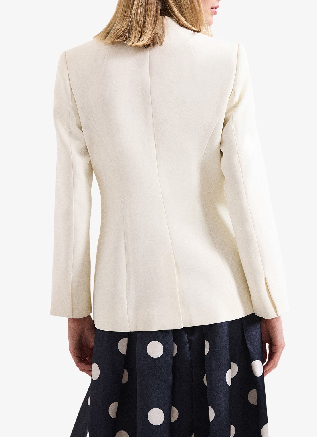 Phase Eight Twill blazer met klepzakken - achterkant ivoor