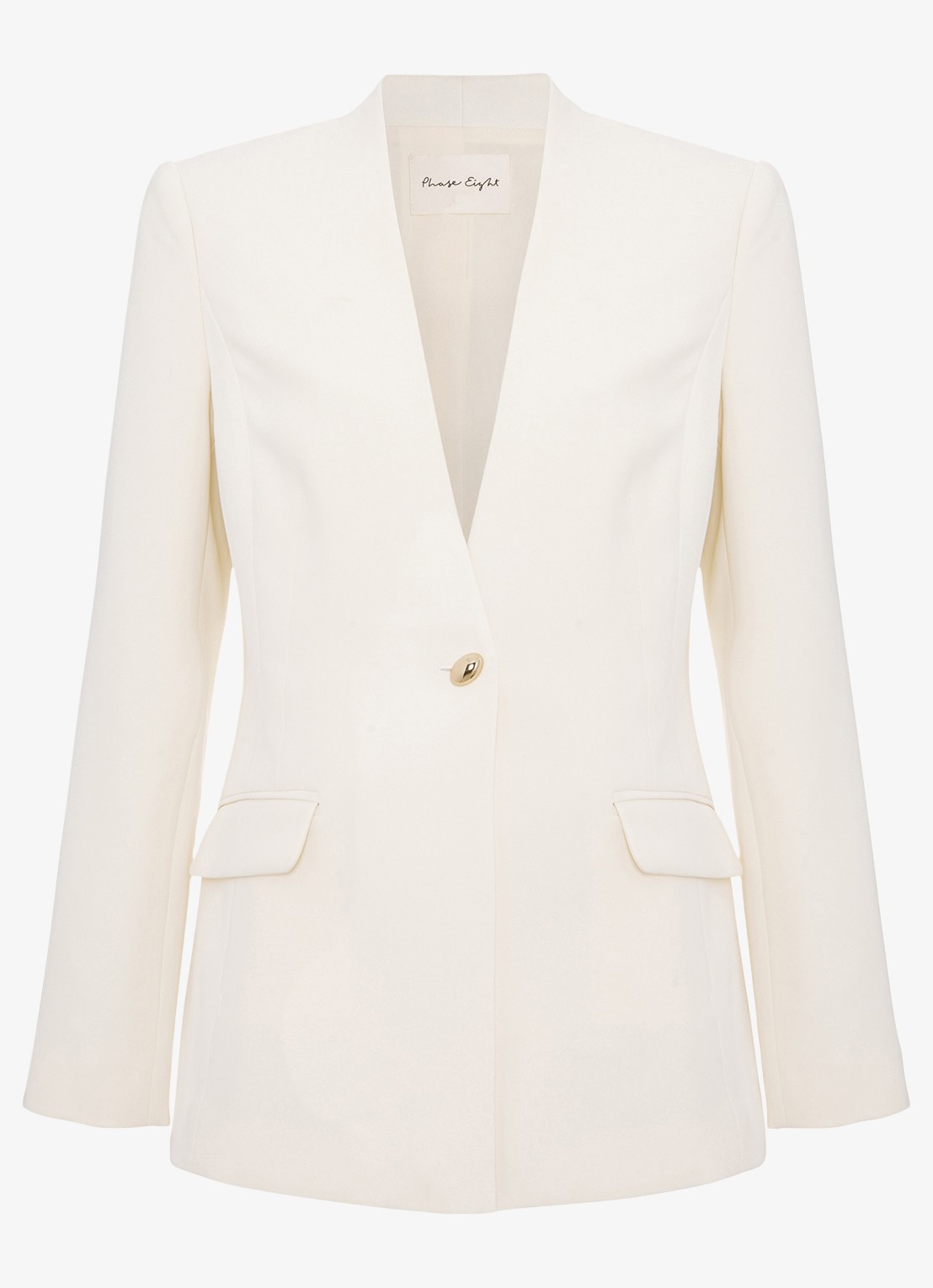 Phase Eight Twill blazer met klepzakken - voorkant 2 ivoor