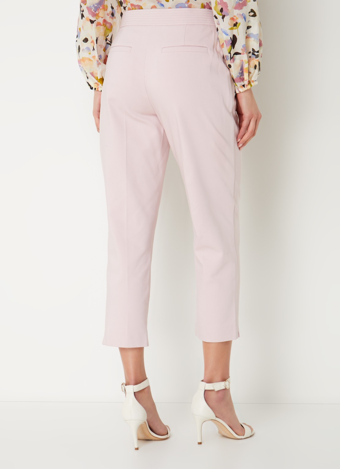 Phase Eight Ulrica high waist cropped slim fit pantalon met steekzakken - achterkant 3 lichtroze