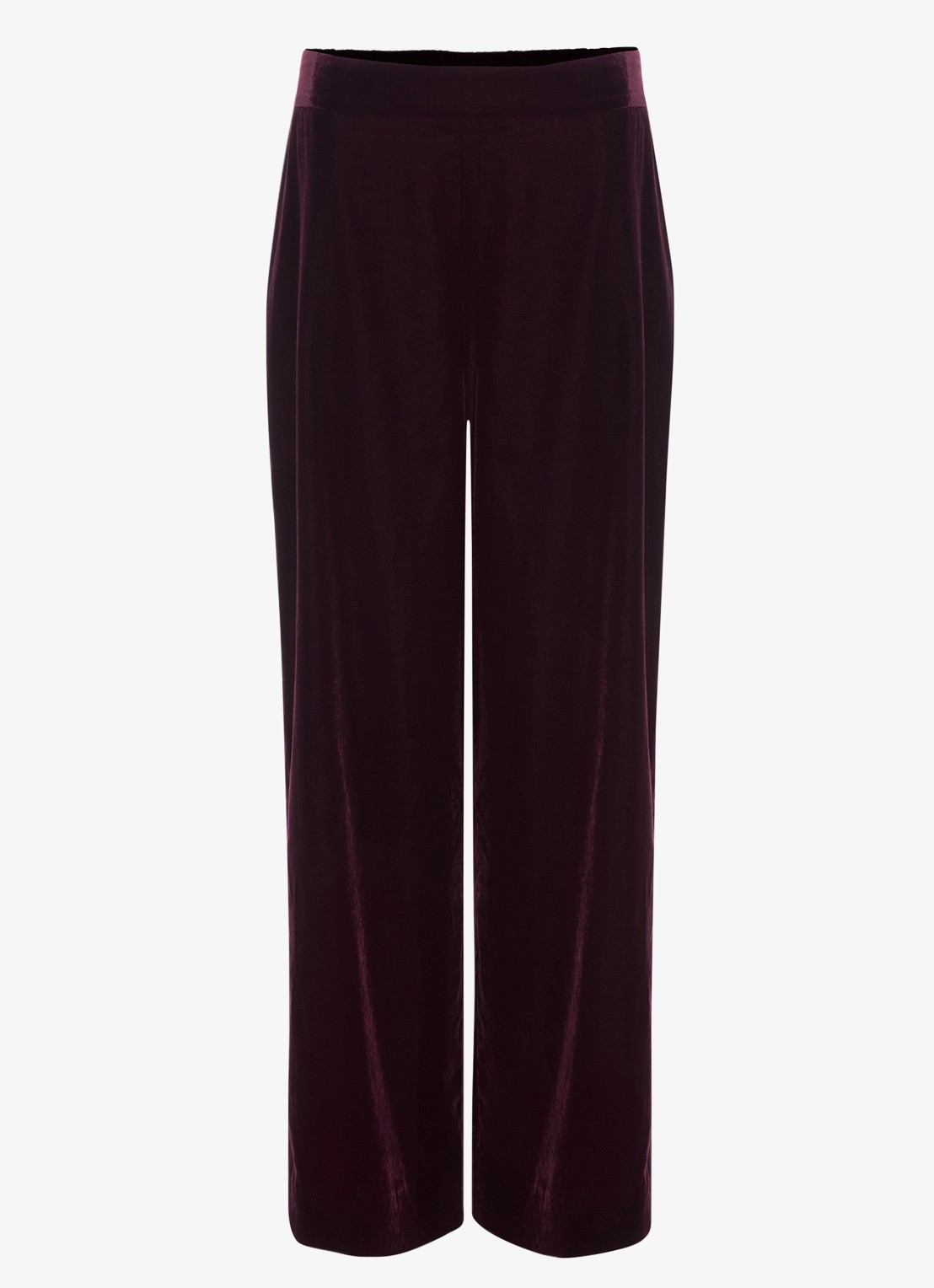 Phase Eight Valentina high waist loose fit pantalon van fluweel - voorkant 2 paars