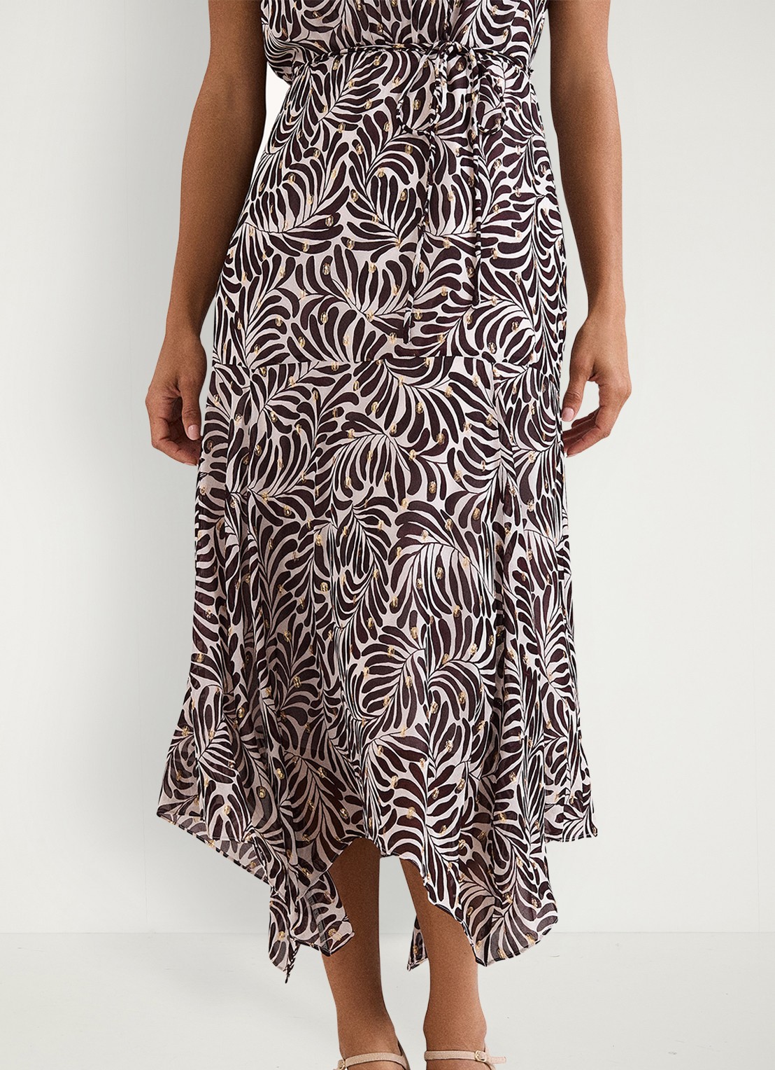 Phase Eight Verity midi jurk met pofmouwen - detail 6 bruin