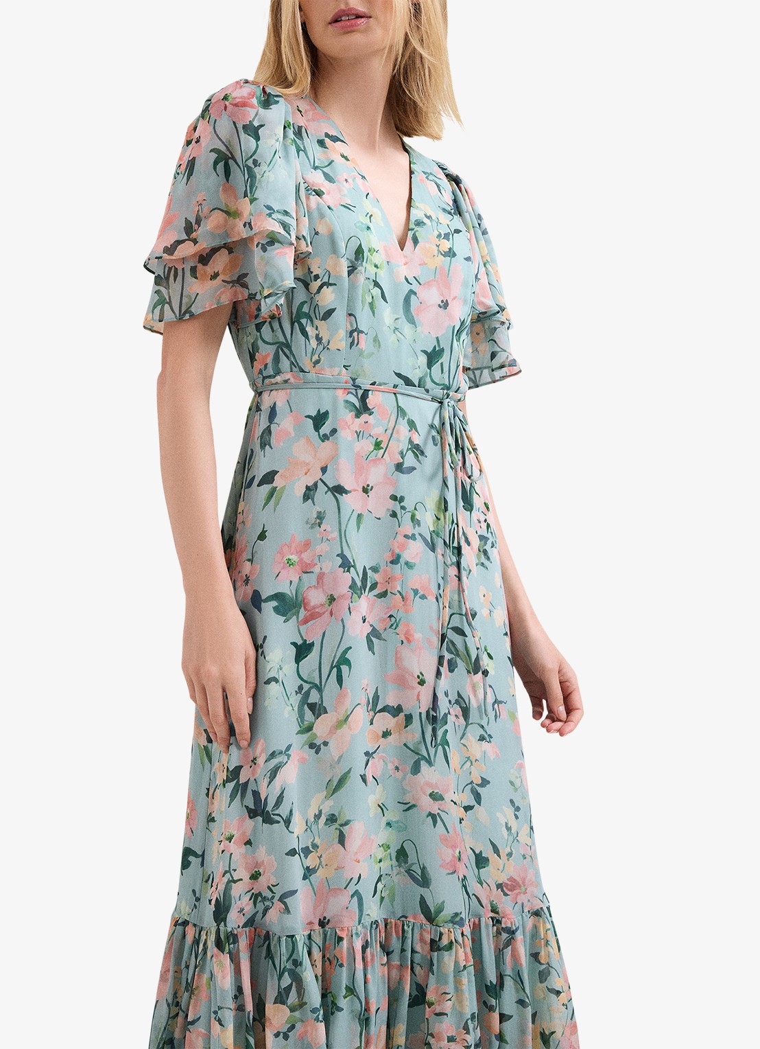 Phase Eight Violet midi jurk met bloemenprint - detail 4 multicolor