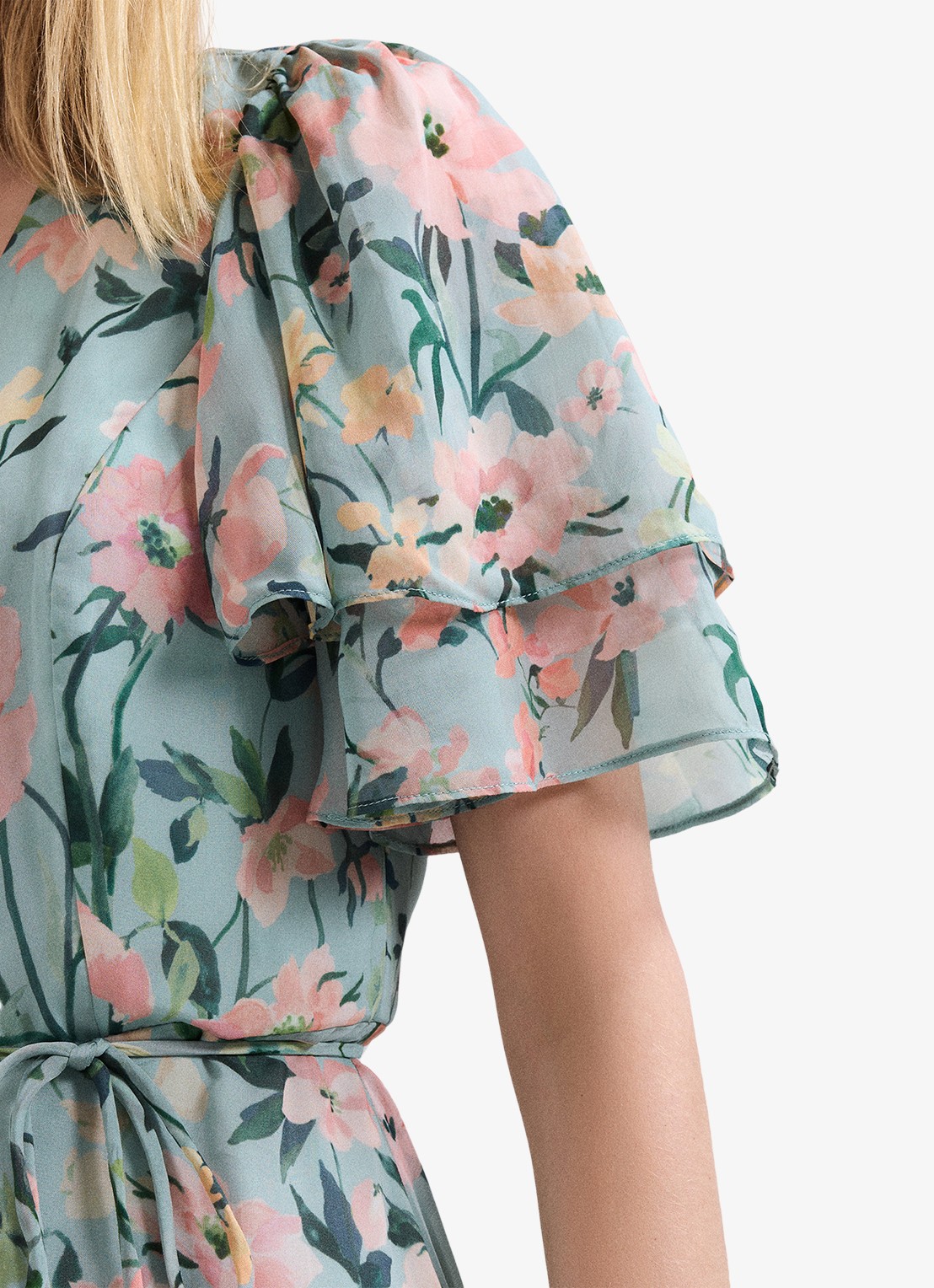 Phase Eight Violet midi jurk met bloemenprint - detail 5 multicolor