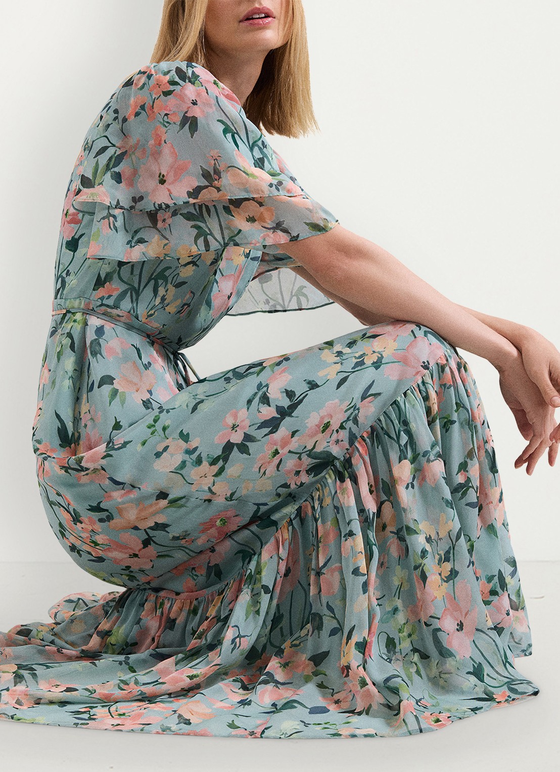 Phase Eight Violet midi jurk met bloemenprint - detail 8 multicolor