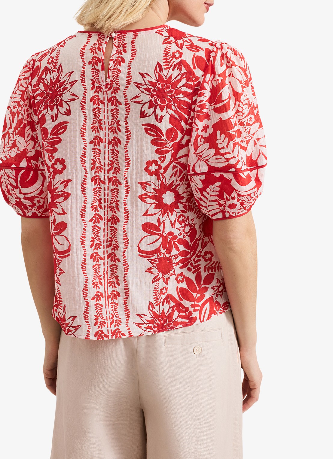 Phase Eight Vivi tuniek met bloemenprint - achterkant rood