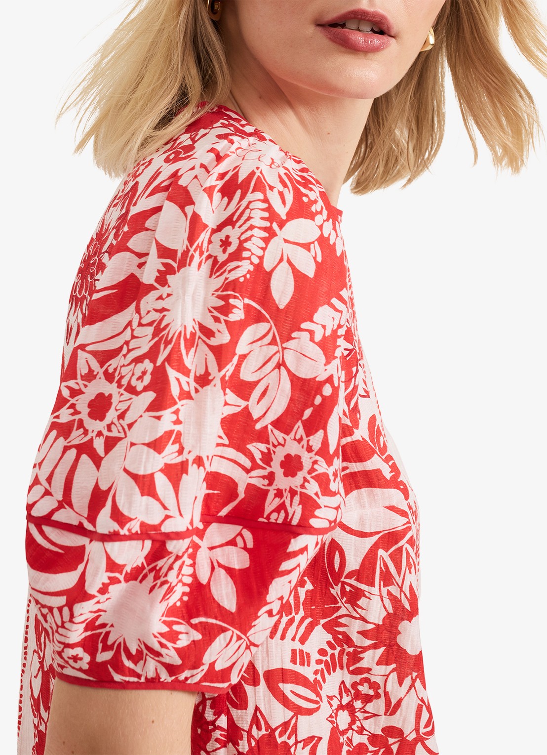 Phase Eight Vivi tuniek met bloemenprint - detail 5 rood