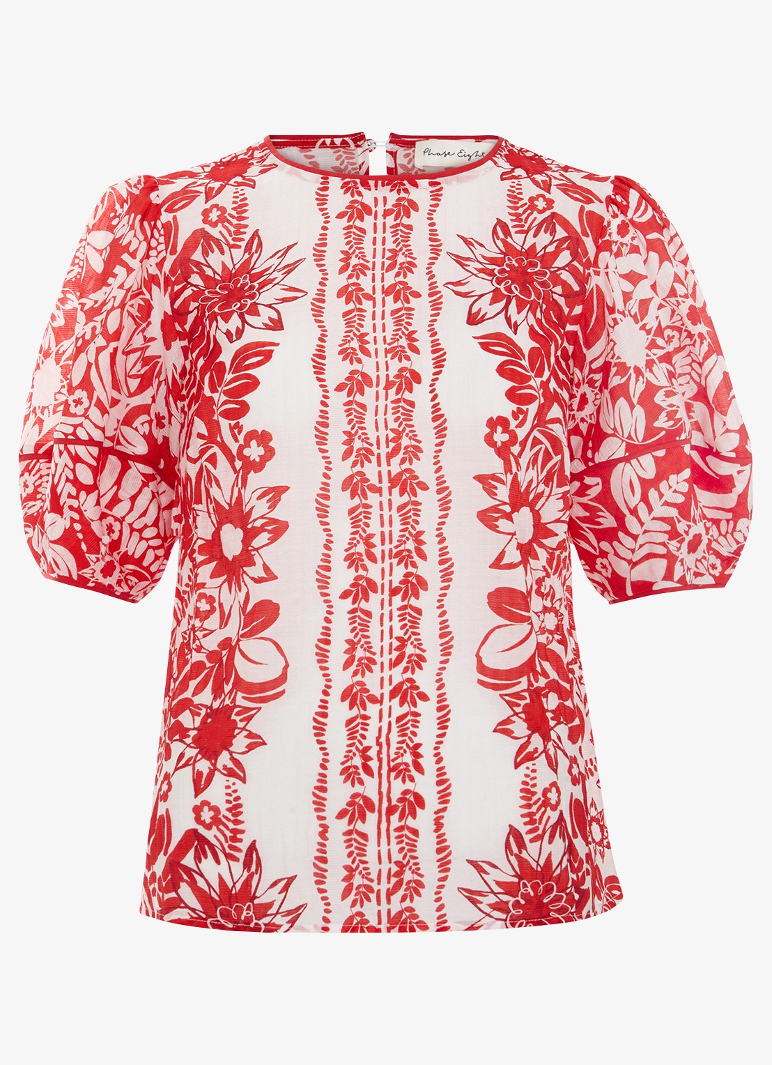 Phase Eight Vivi tuniek met bloemenprint - voorkant 2 rood