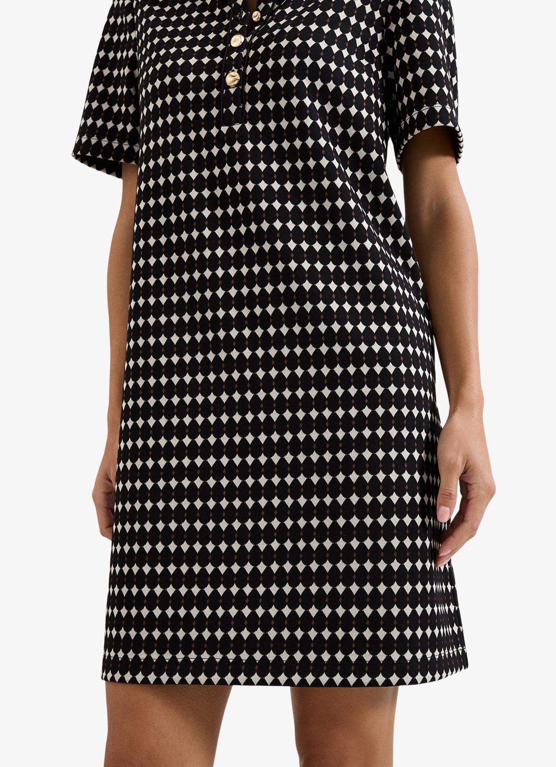 Phase Eight Vivienne mini tuniekjurk met print - detail 4 zwart