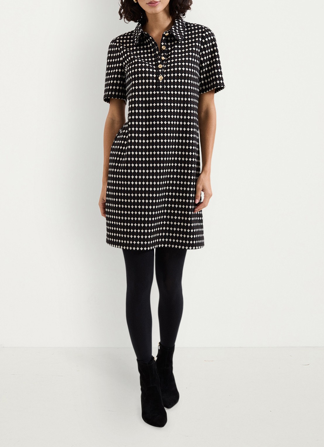 Phase Eight Vivienne mini tuniekjurk met print - detail 5 zwart