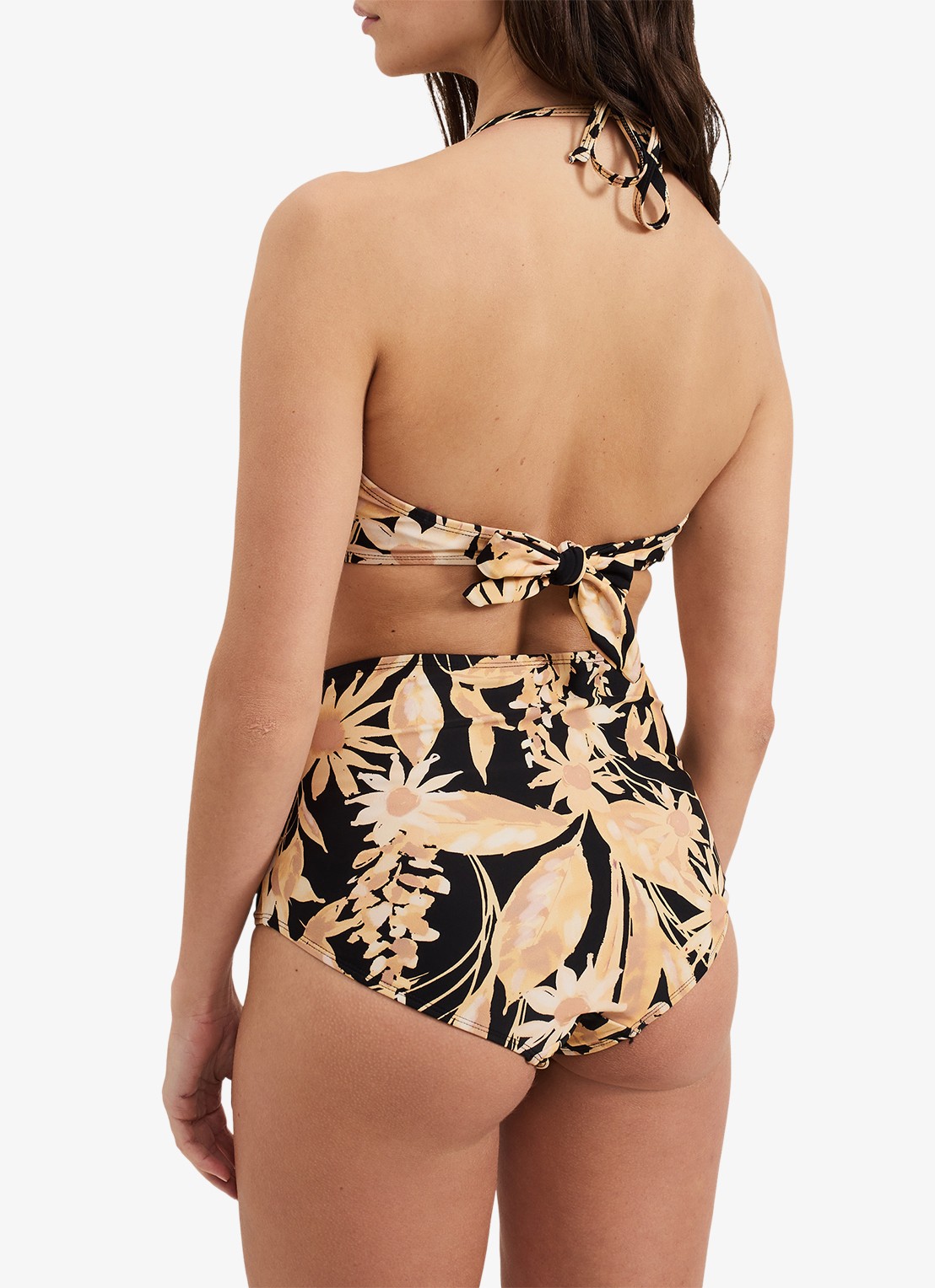 Phase Eight Voorgevormde bikinitop met bloemenprint - achterkant 6 beige