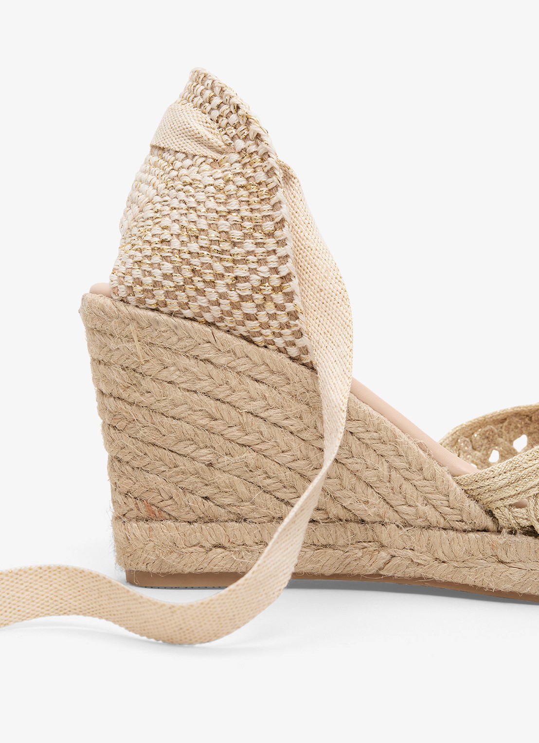 Phase Eight Wedge espadrilles met lurex - detail 6 beige