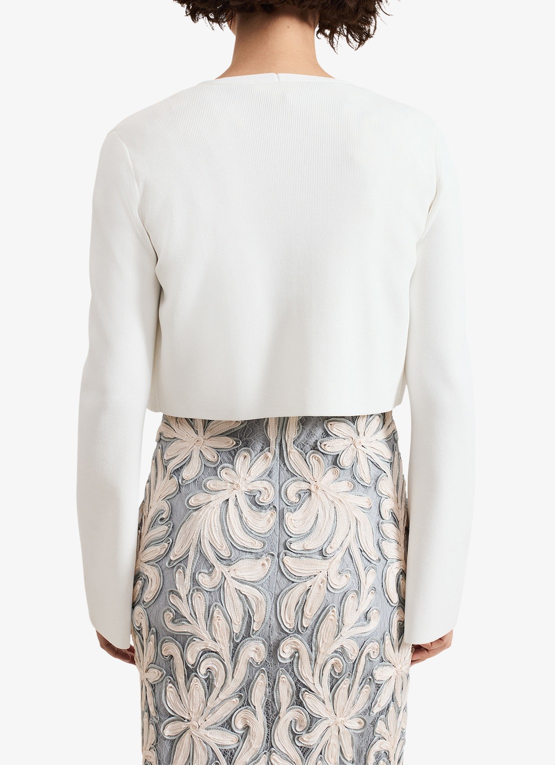 Phase Eight Yasmin bolero met ribstructuur - achterkant 3 wit