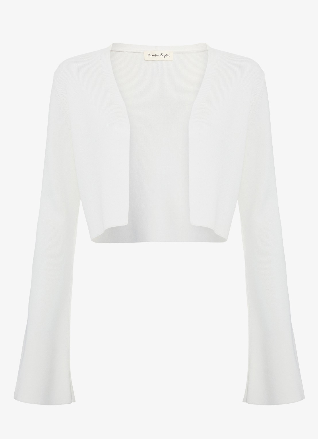 Phase Eight Yasmin bolero met ribstructuur - voorkant wit