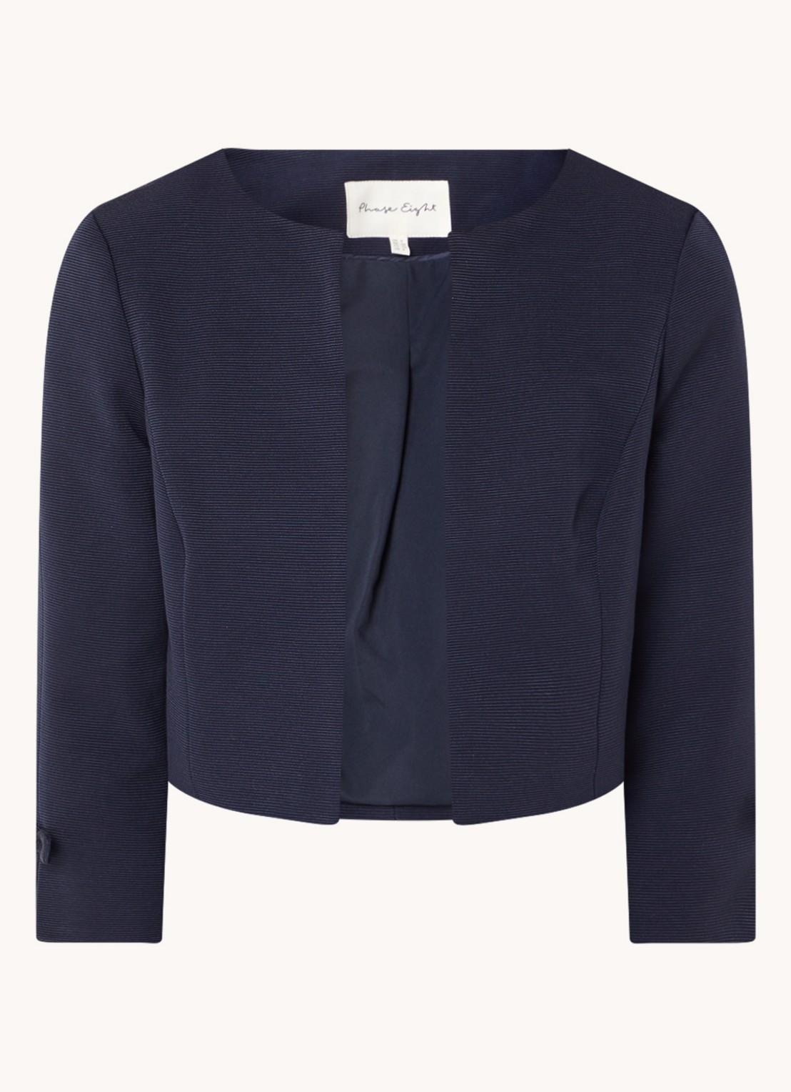Phase Eight Zoelle bolero met schoudervulling - voorkant 2 donkerblauw