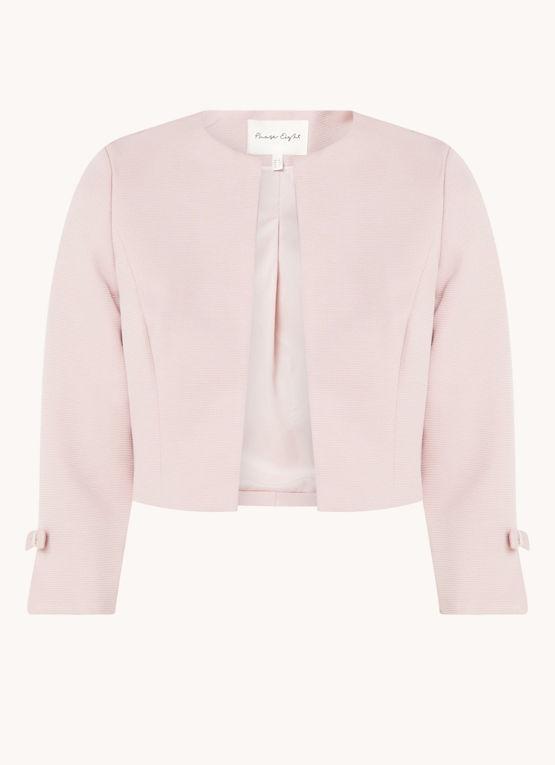 Phase Eight Zoelle bolero met schoudervulling - voorkant roze