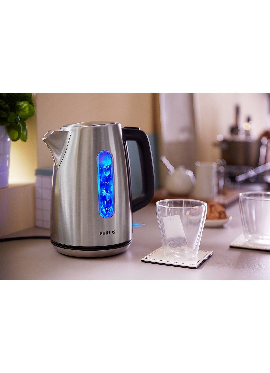Philips Viva waterkoker 1,7 liter HD9357 - voorkant 3 zilver