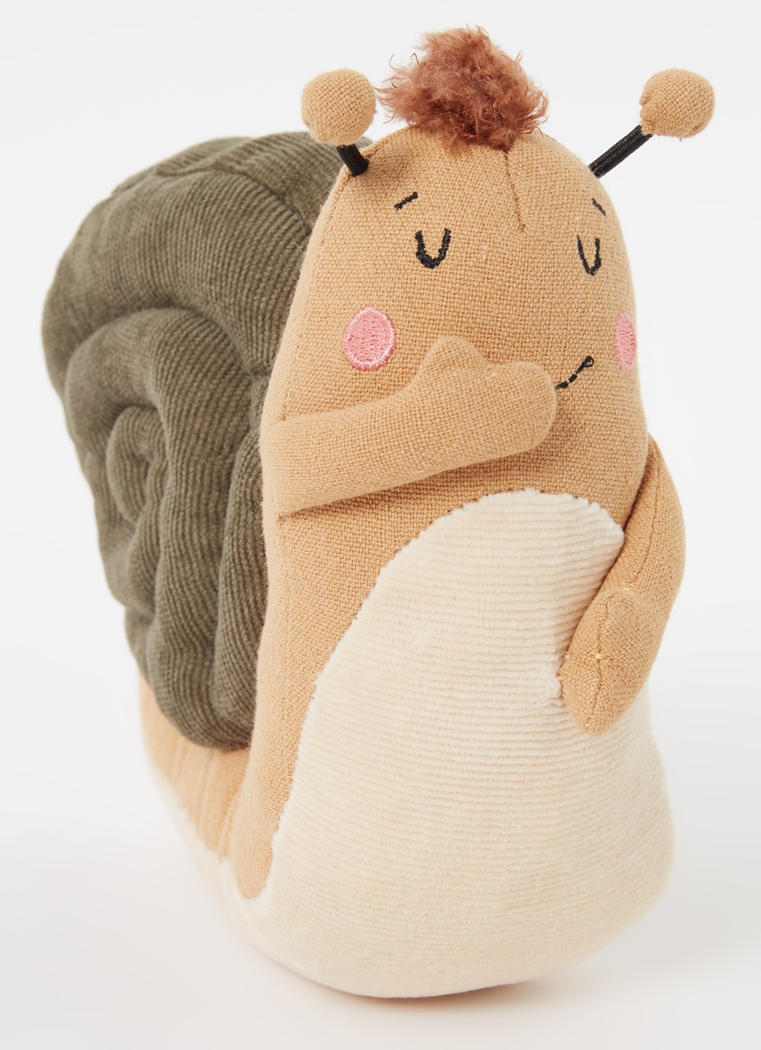 Picca Loulou Snail Sandy knuffel in linnenblend 18 cm - detail bruin