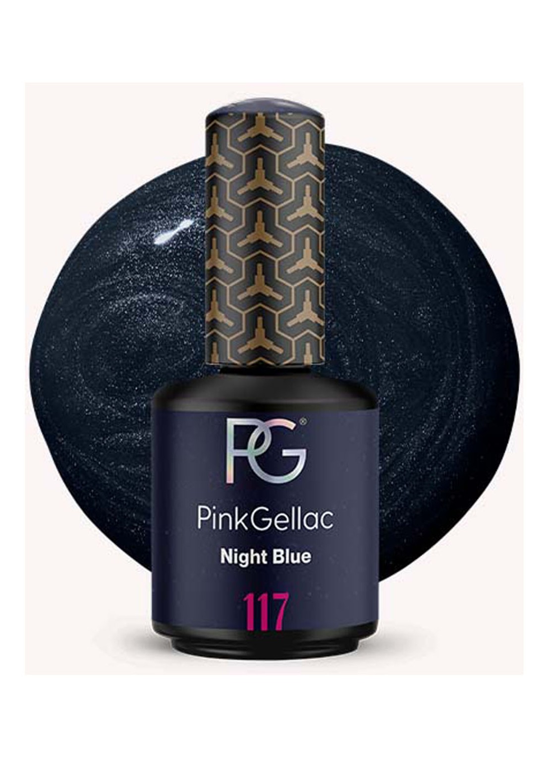 Pink Gellac 117 Night Blue - gel nagellak - voorkant 117 night blue