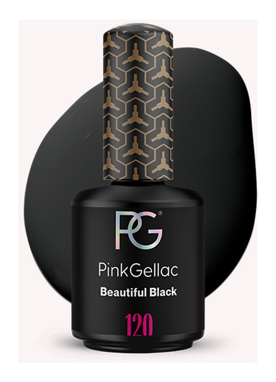 Pink Gellac 120 Beautiful Black - gel nagellak - voorkant 2 120 beautiful black