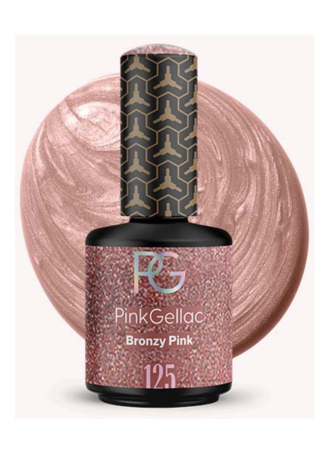 Pink Gellac 125 Bronzy Pink -  gel nagellak - voorkant 125 bronzy pink