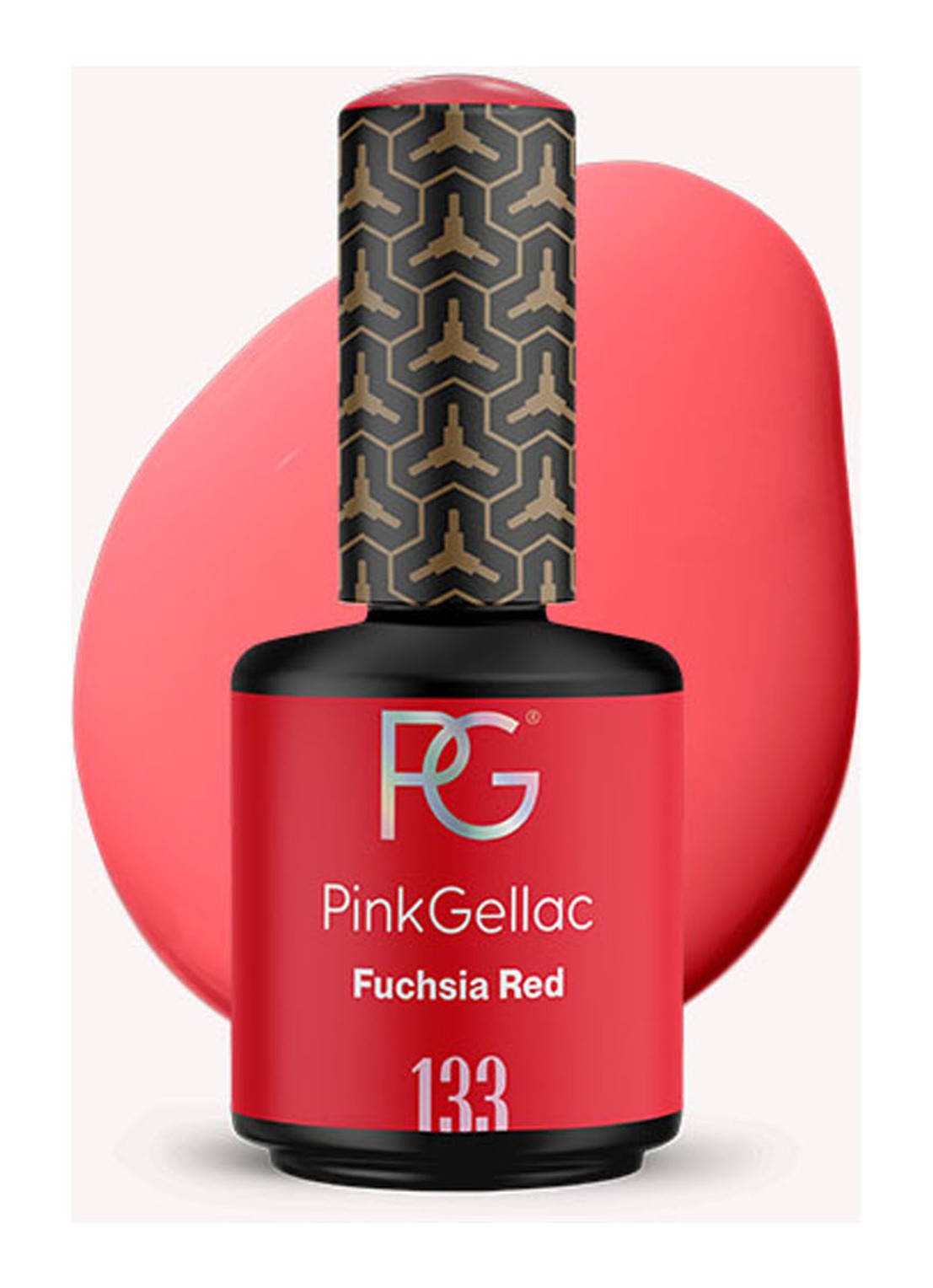 Pink Gellac 133 Fuchsia Red - gel nagellak - voorkant 133 fuchsia red