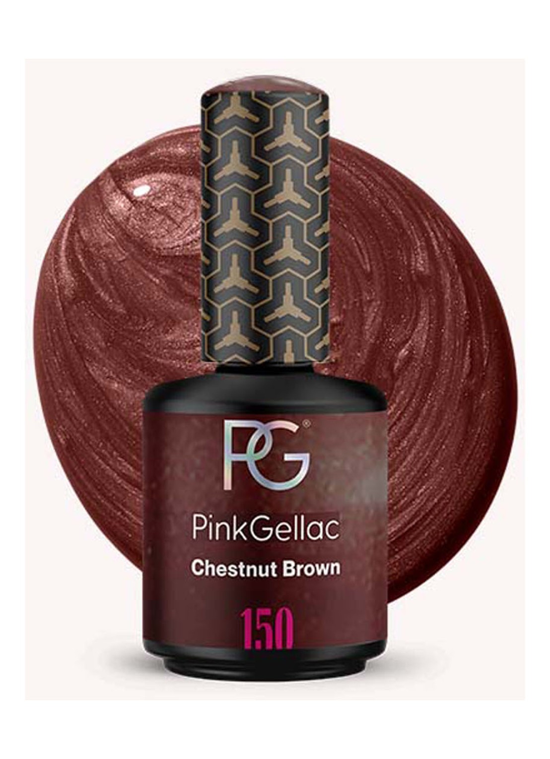 Pink Gellac 150 Chestnut Brown - gel nagellak - voorkant 150 chestnut brown