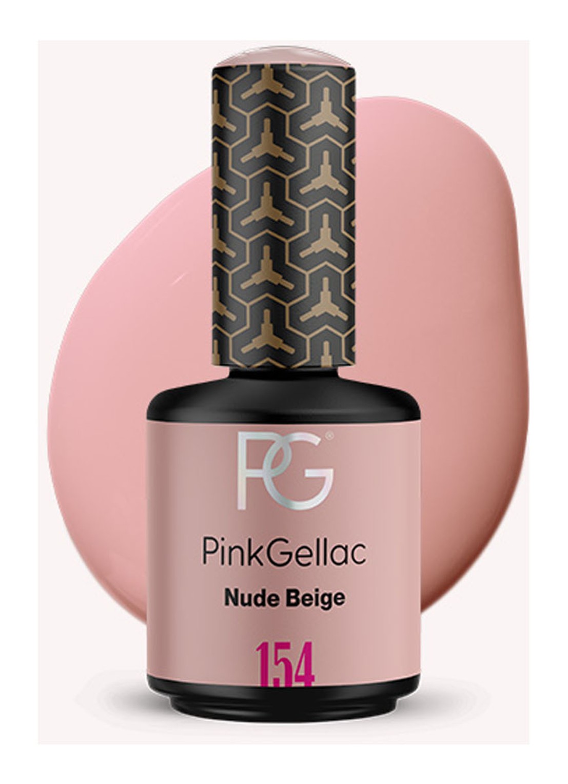 Pink Gellac 154 Nude Beige - gel nagellak - voorkant 154 nude beige