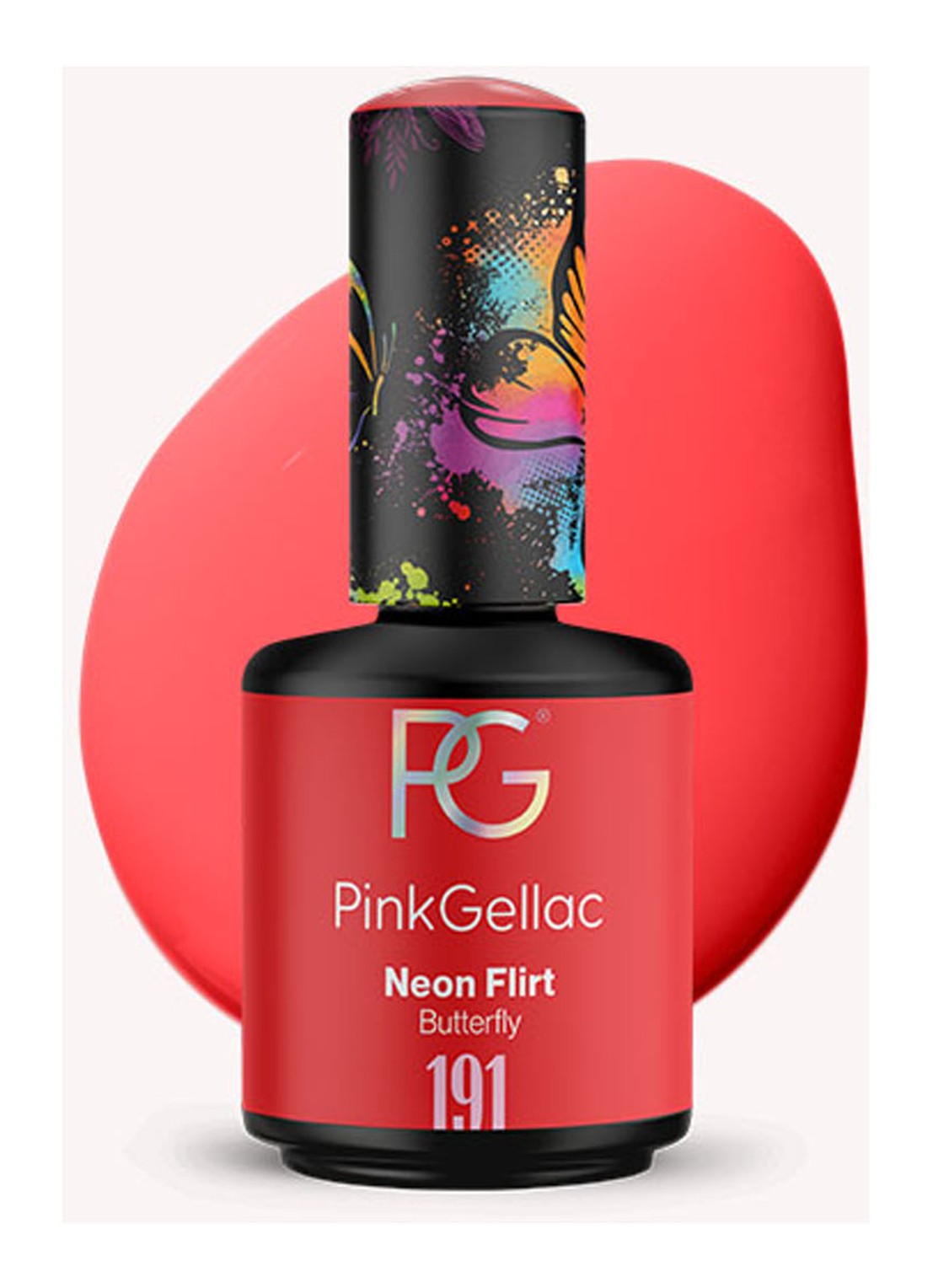 Pink Gellac 191 Neon Flirt - gel nagellak - voorkant 2 191 neon flirt