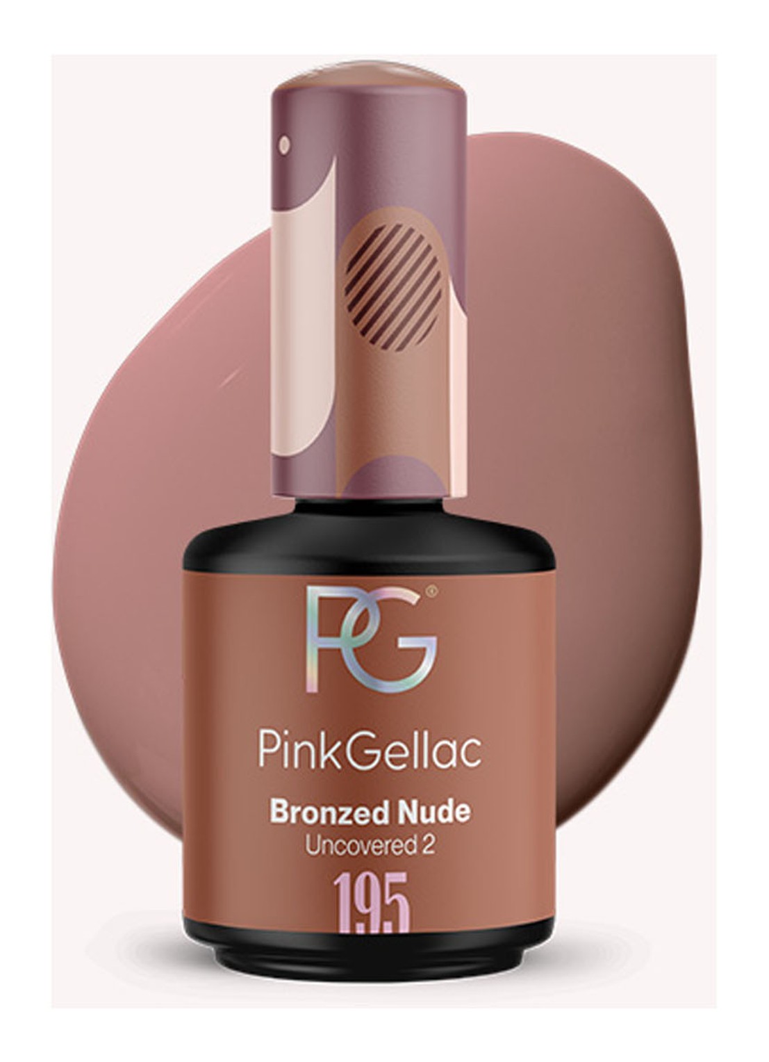 Pink Gellac 195 Bronzed Nude - gel nagellak - voorkant 2 195 bronzed nude