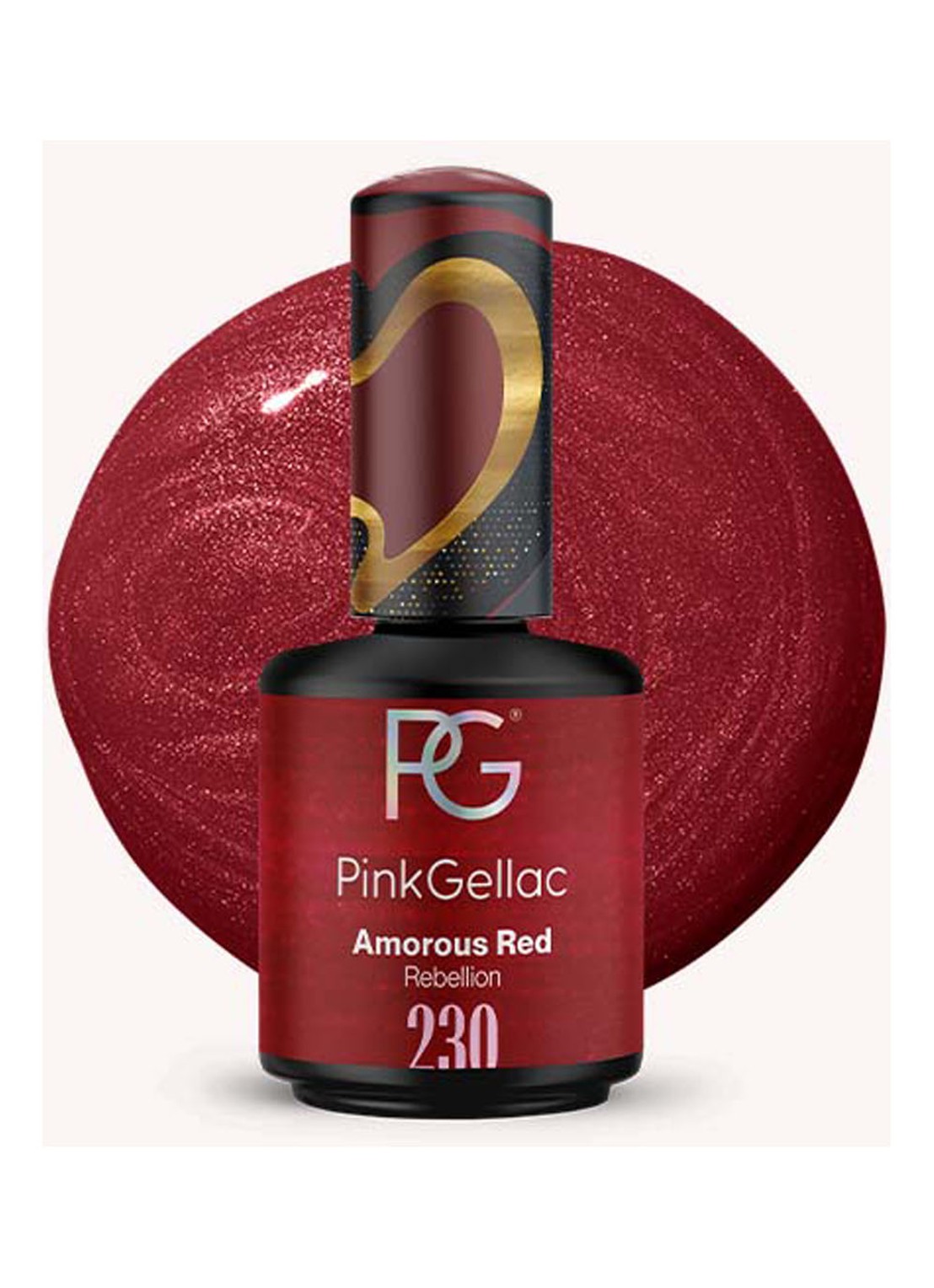 Pink Gellac 230 Amorous Red - gel nagellak - voorkant 2 230 amorous red