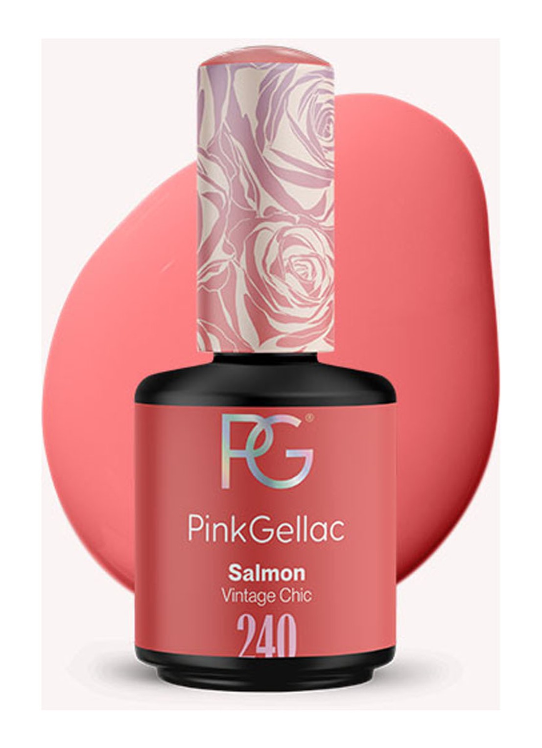 Pink Gellac 240 Salmon - gel nagellak - voorkant 240 salmon