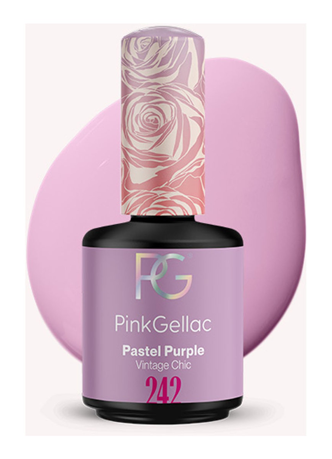 Pink Gellac 242 Pastel Purple - gel nagellak - voorkant 2 242 pastel purple