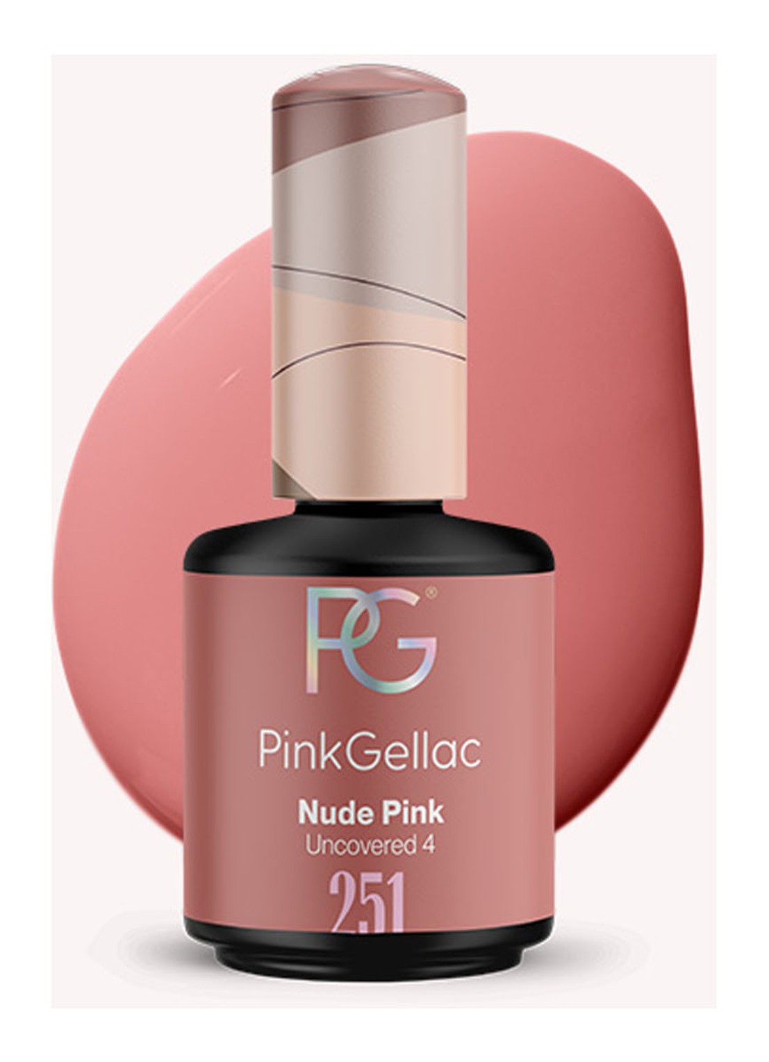 Pink Gellac 251 Nude Pink - gel nagellak - voorkant 251 nude pink