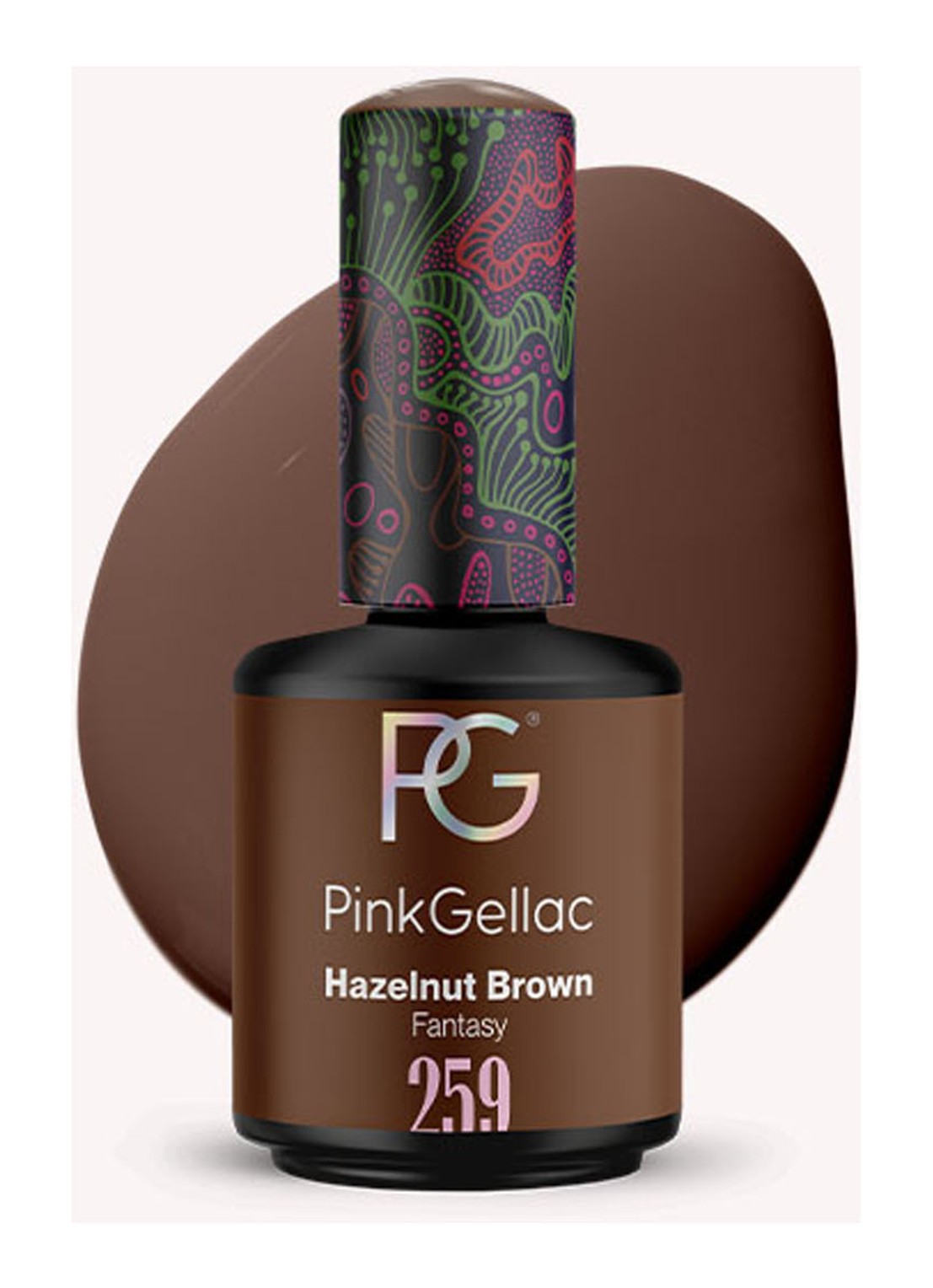 Pink Gellac 259 Hazelnut Brown - gel nagellak - voorkant 2 259 hazelnut brown