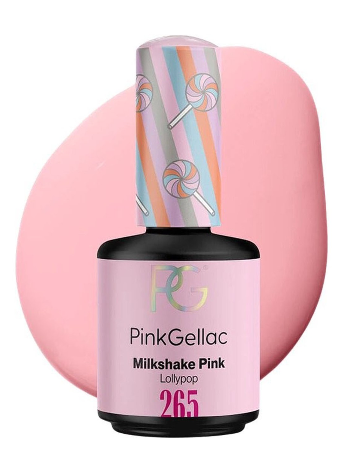 Pink Gellac 265 Milkshake Pink - gel nagellak - voorkant 2 265 milkshake pink