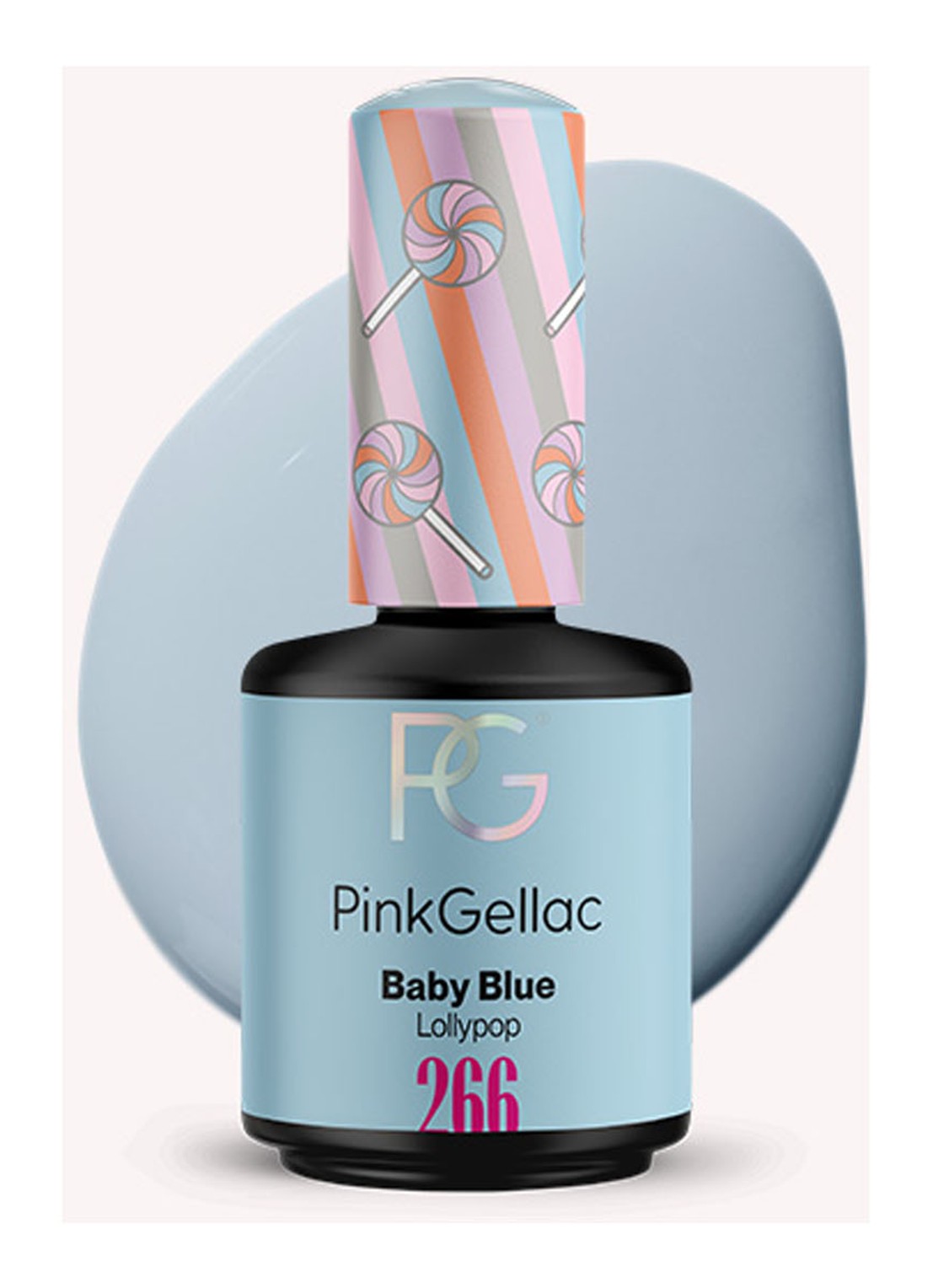 Pink Gellac 266 Baby Blue - gel nagellak - voorkant 2 266 baby blue
