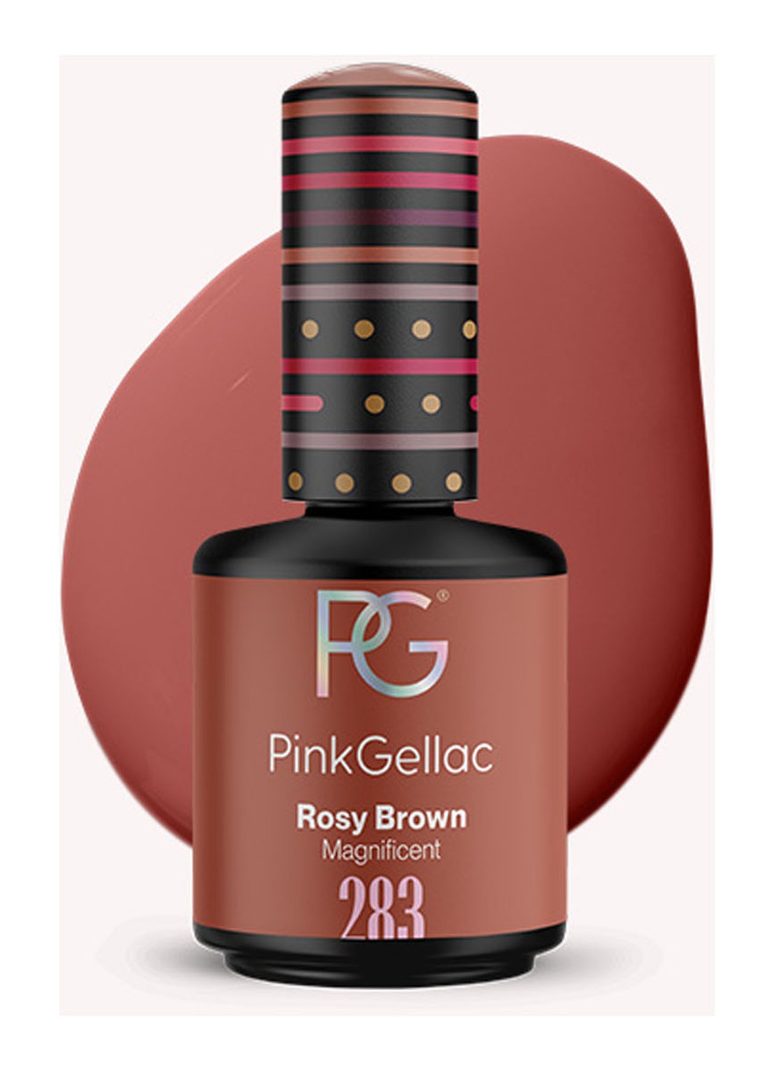 Pink Gellac 283 Rosy Brown - gel nagellak - voorkant 283 rosy brown