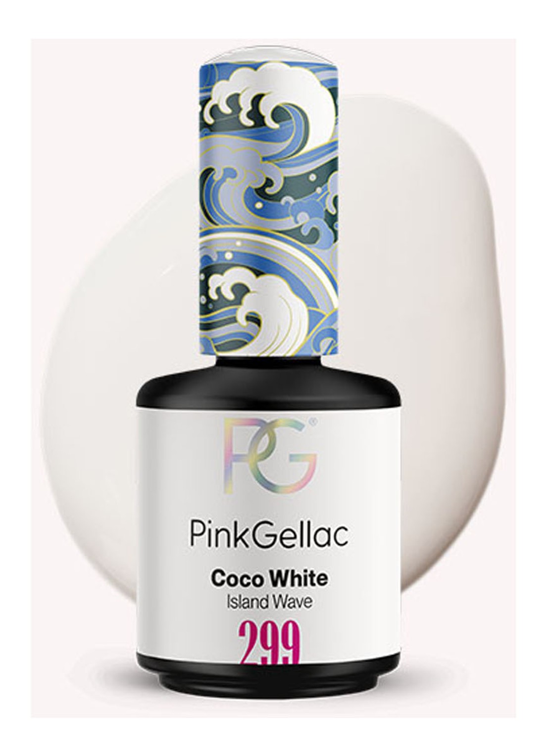 Pink Gellac 299 Coco White - gel nagellak - voorkant 299 coco white