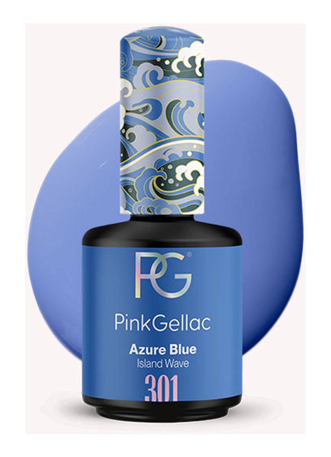 Pink Gellac 301 Azure Blue - gel nagellak - voorkant 301 azure blue