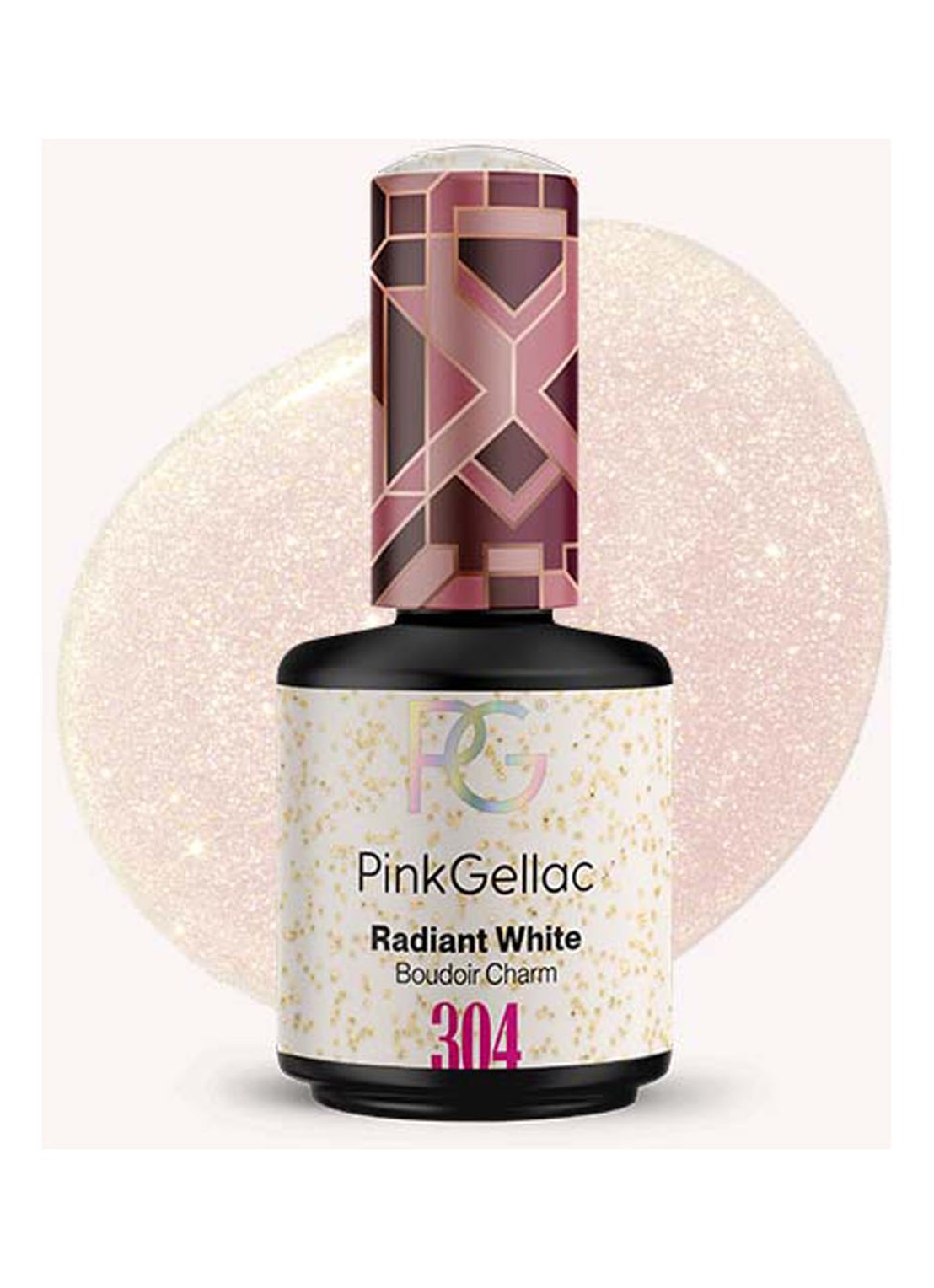 Pink Gellac 304 Radiant White - gel nagellak - voorkant 2 304 radiant white