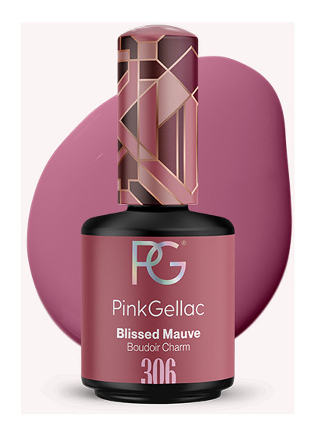 Pink Gellac 306 Blissed Mauve - gel nagellak - voorkant 306 blissed mauve