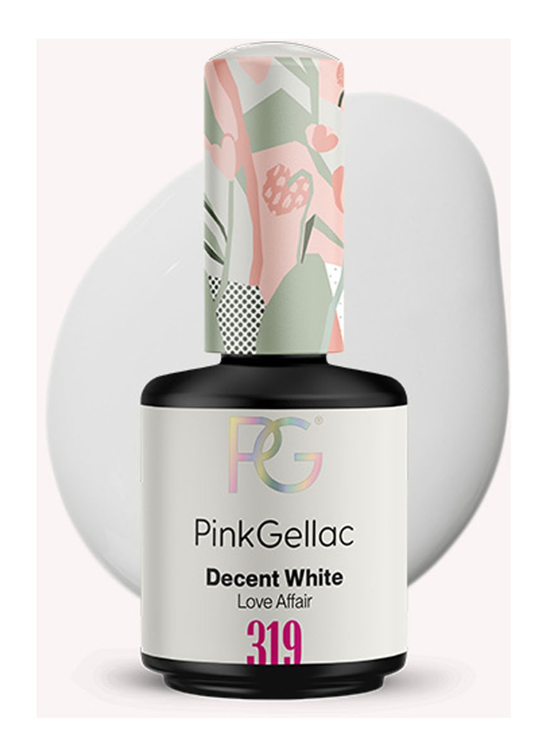 Pink Gellac 319 Decent White - nagellak - voorkant 319 decent white