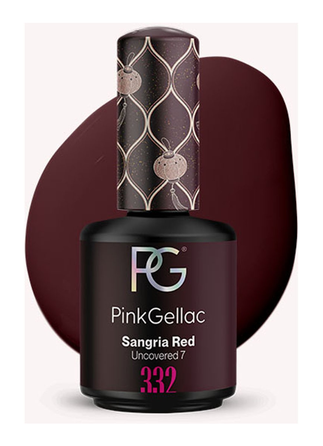 Pink Gellac 332 Sangria Red - gel nagellak - voorkant 332 sangria red