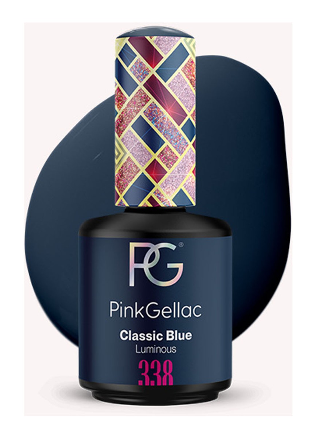 Pink Gellac 338 Classic Blue - gel nagellak - voorkant 338 classic blue