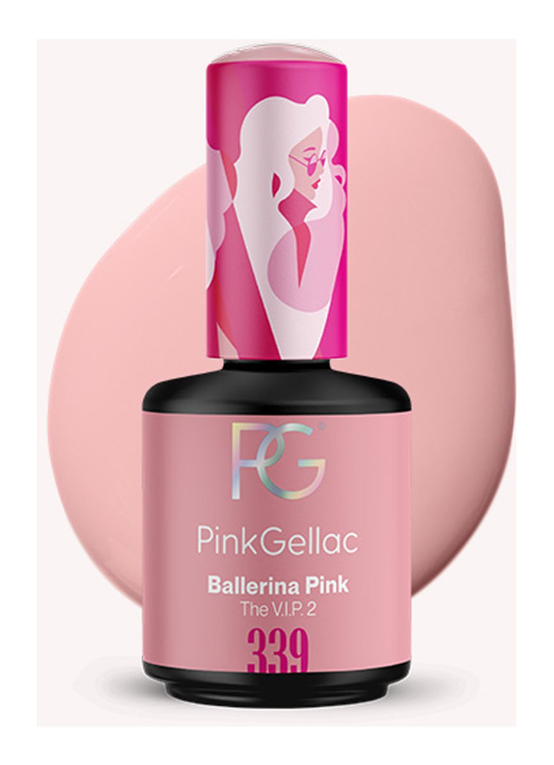 Pink Gellac 339 Ballerina Pink - gel nagellak - voorkant 2 339 ballerina pink