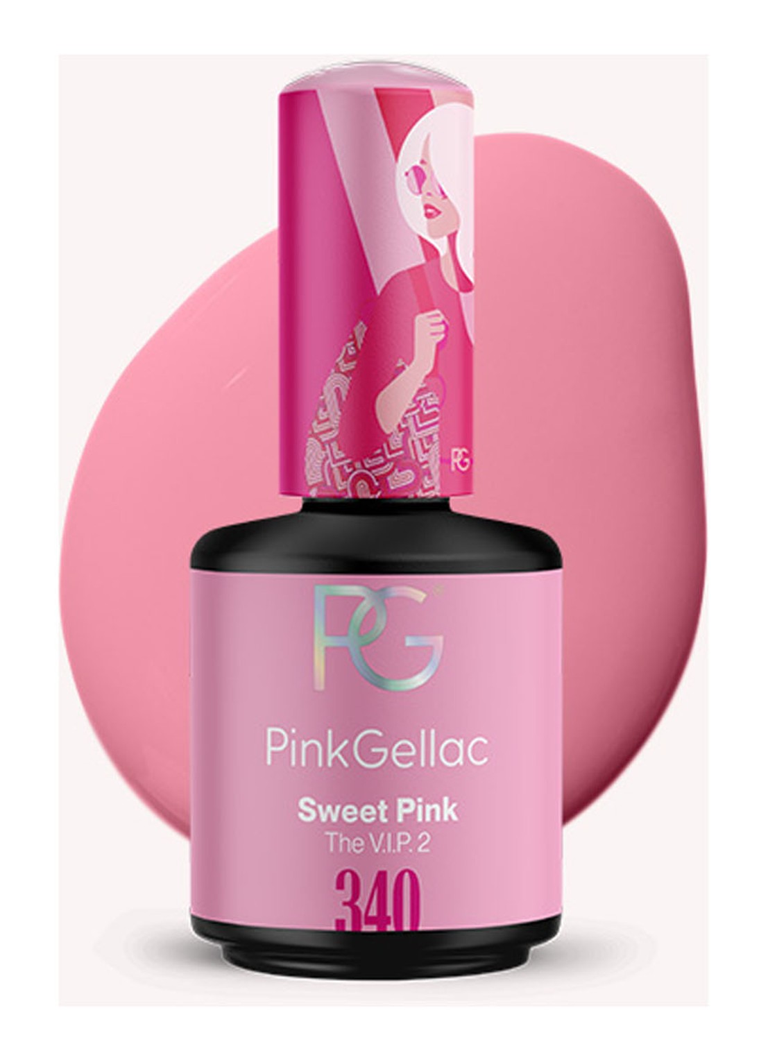 Pink Gellac 340 Sweet Pink - gel nagellak - voorkant 2 340 sweet pink