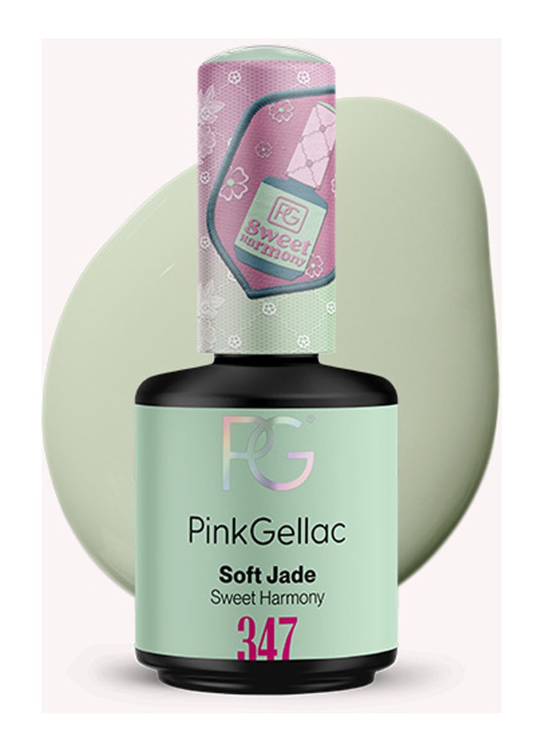 Pink Gellac 347 Soft Jade - gel nagellak - voorkant 2 347 soft jade