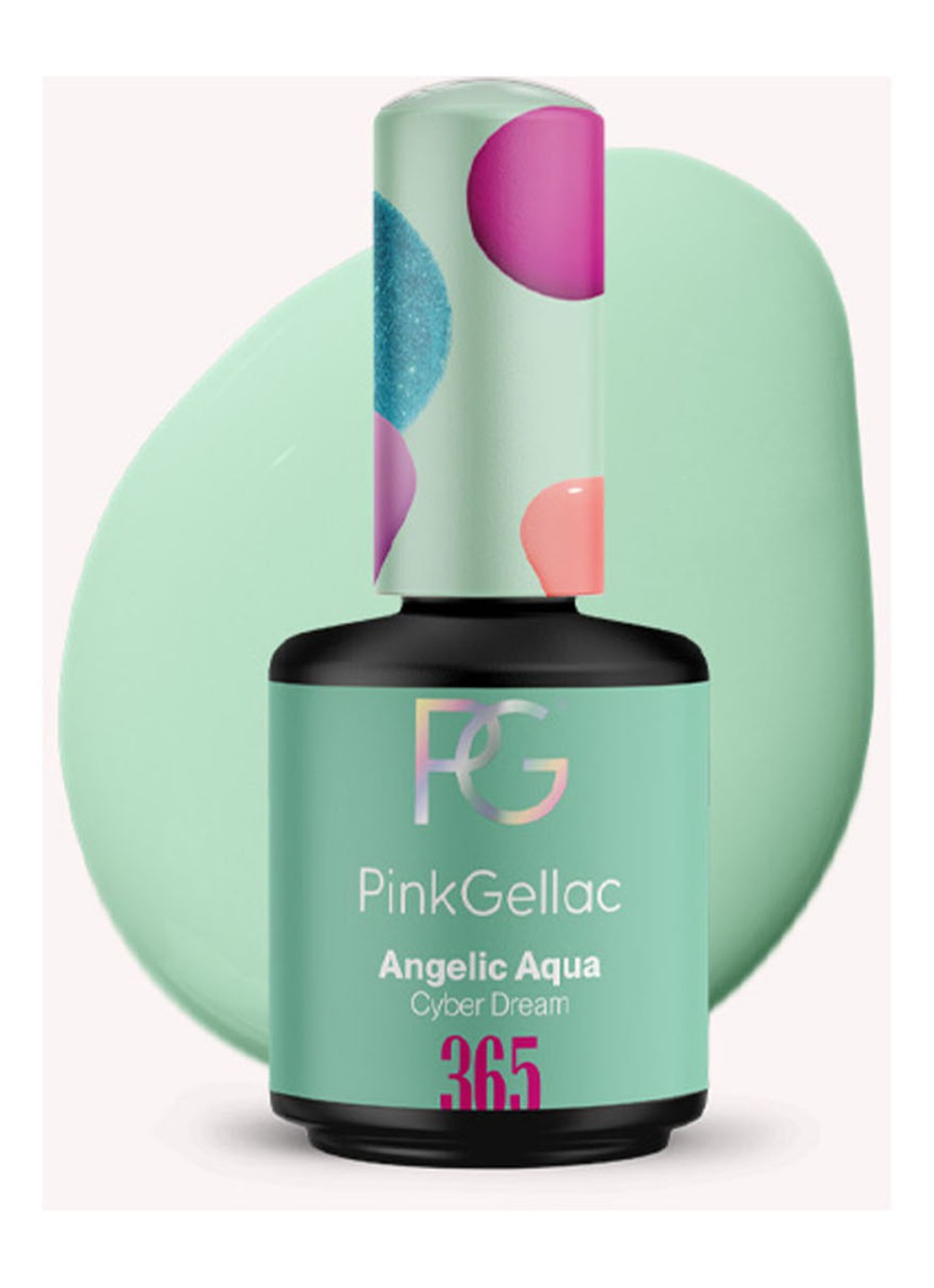 Pink Gellac 365 Angelic Aqua  - gel nagellak - voorkant 2 365 angelic aqua