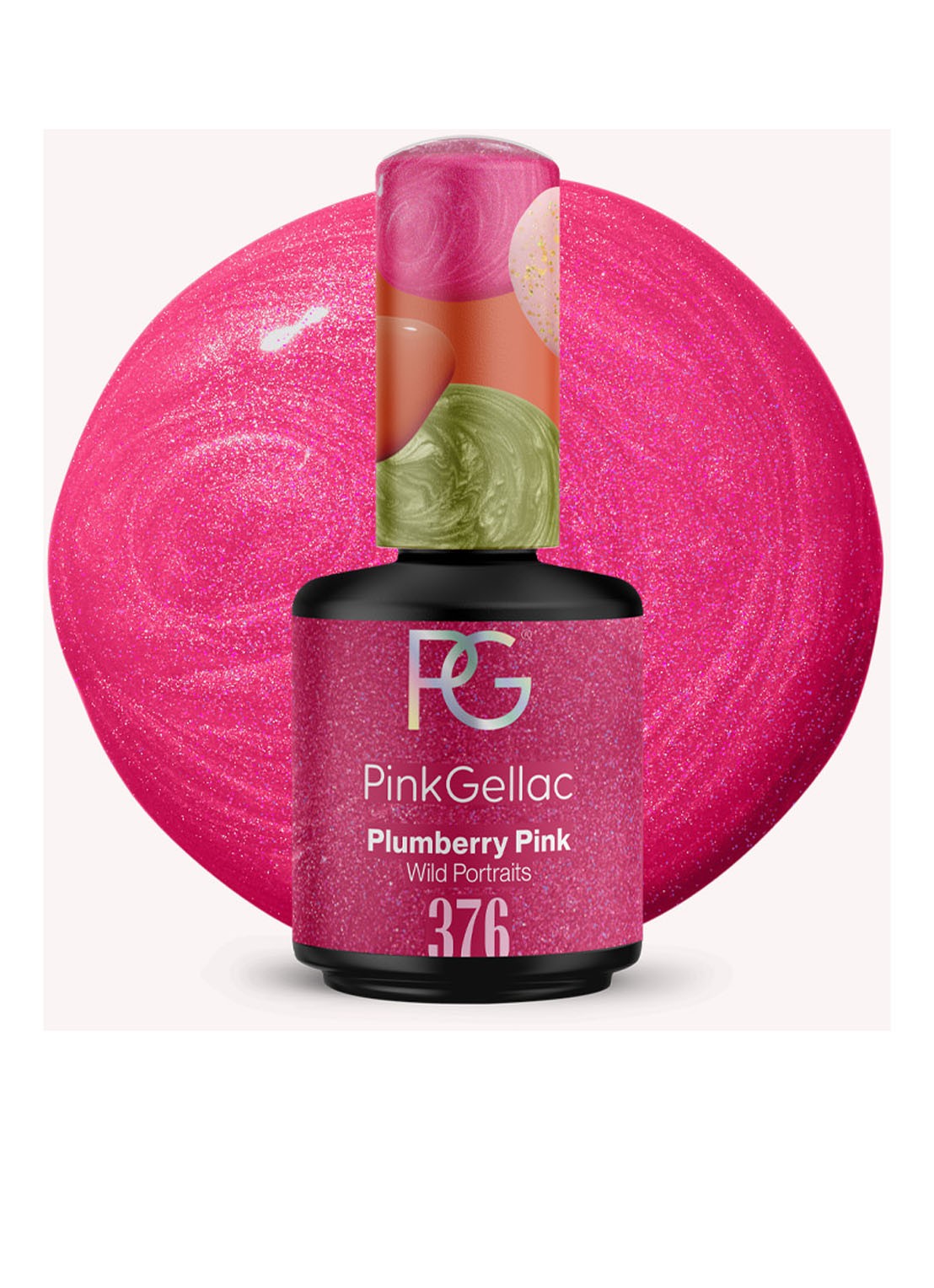 Pink Gellac 376 Plumberry Pink - gel nagellak - voorkant 2 376 plumberry pink